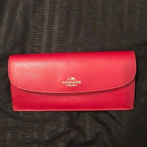Coach red leather wallet